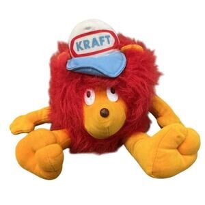 Vintage Kraft Merch Madness Lion Baseball Cap Advertising‎ Plush Toy Retro 70S